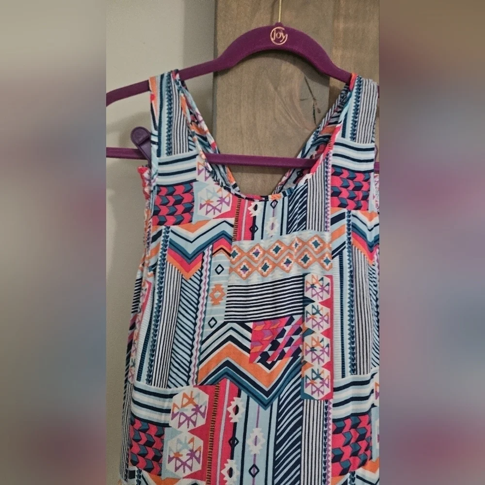 Vera Bradley Geometric Print Lounge Set Tank & Shorts Rayon Size M